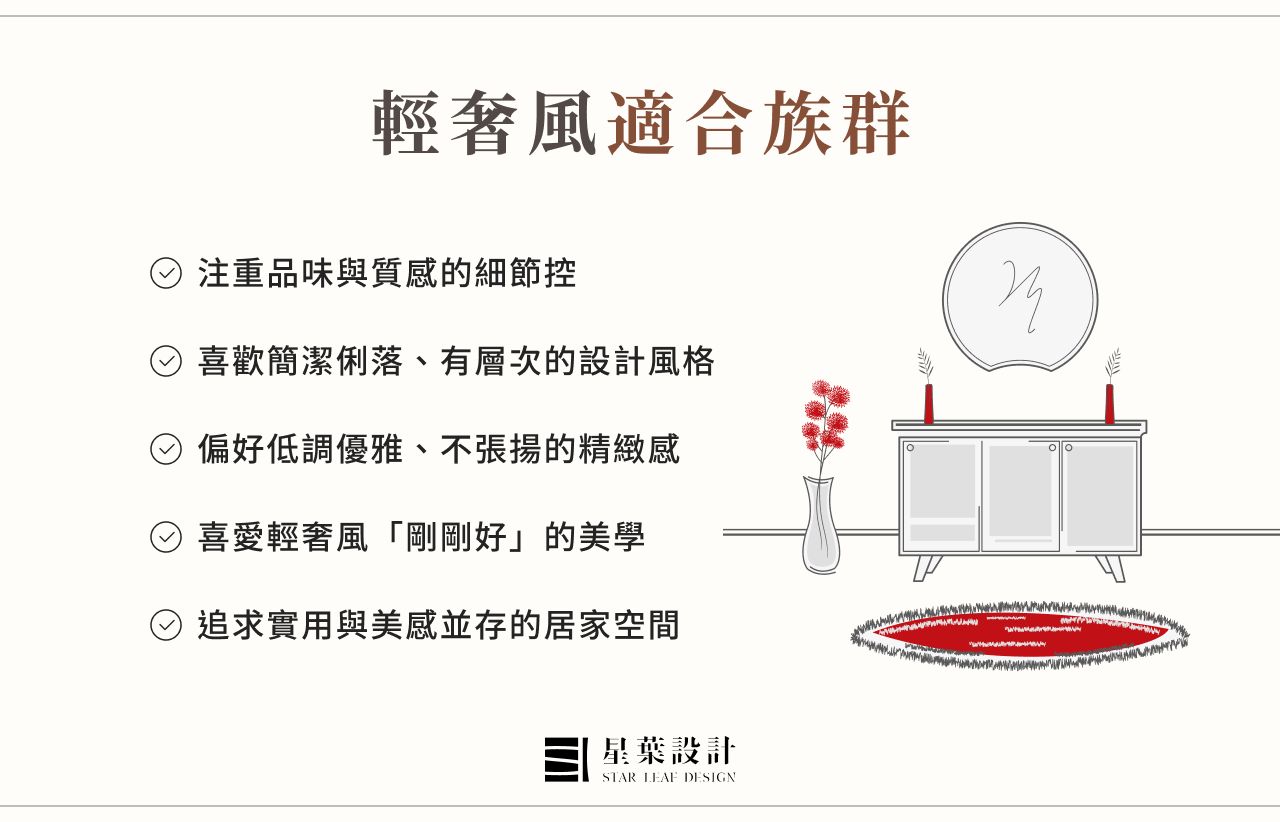 輕奢風適合族群